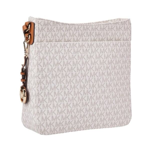 Michael Kors Large Messenger White with Matching ID Holder New Retails $476 - Picture 3 of 10